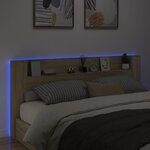 vidaXL Armoire tête de lit avec LED chêne sonoma 220x16 5x103 5 cm