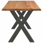 vidaXL Table à manger et bord naturel bois massif chêne rectangulaire