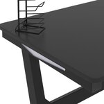 Bureau table poste de travail meuble d'ordinateur informatique étude de jeu à LED en forme de Z 110 x 60 x 75 cm noir 02_0023778