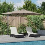 vidaXL Parasol Taupe 286 x 285 x 270 cm Aluminium