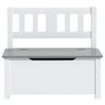 vidaXL Banc de rangement pour enfants Blanc et gris 60x30x55 cm MDF