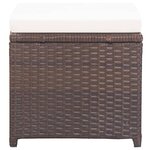 vidaXL Tabourets de jardin lot de 2 et coussins Résine tressée Marron