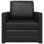 vidaXL Fauteuil-lit au sol 2-en-1 Noir 74x77x81 cm Simili cuir