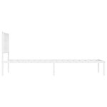 vidaXL Cadre de lit métal sans matelas et tête de lit blanc 107x203 cm