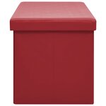 vidaXL Banc de rangement pliable Rouge bordeaux PVC