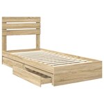 vidaXL Lit de Rangement Chêne Sonoma 100 x 200 cm Bois d'ingénierie