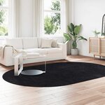 vidaXL Tapis shaggy à poils longs NAVARRA noir 300x200 cm polyester