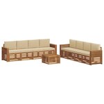 vidaXL Ensemble de canapés d'extérieur 9 pc Naturel et Beige