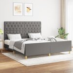 vidaXL Cadre de lit avec tête de lit Gris foncé 160 x 200 cm Tissu