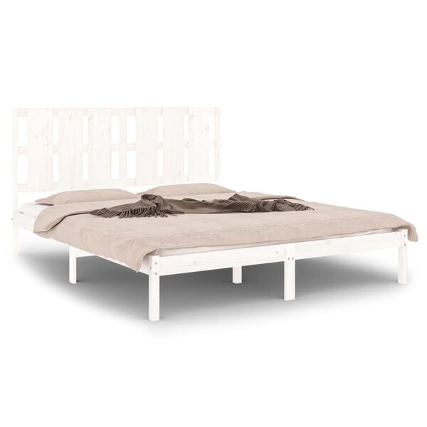 vidaXL Cadre de lit sans matelas blanc 160x200 cm bois de pin massif