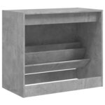 vidaXL Armoire à chaussures gris béton 80x42x69 cm bois d'ingénierie
