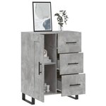 vidaXL Buffet gris béton 69 5x34x90 cm bois d'ingénierie
