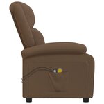 vidaXL Fauteuil électrique de massage Marron Tissu