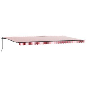 vidaXL Auvent rétractable Rouge et Blanc 600 × 300 cm