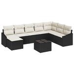 vidaXL Ensemble de canapé de jardin 9 Pièces Noir Poly rotin