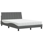 vidaXL Lit avec matelas Hanko gris foncé 140x190 cm tissu
