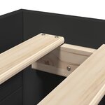 vidaXL Cadre de lit sans matelas noir 90x200 cm bois d'ingénierie