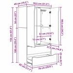 vidaXL Cabinet de salle de bain Bois Ancien 79 5 x 49 x 156 cm