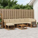 vidaXL Ensemble de canapés d'extérieur 8 Pièces Naturel et Beige