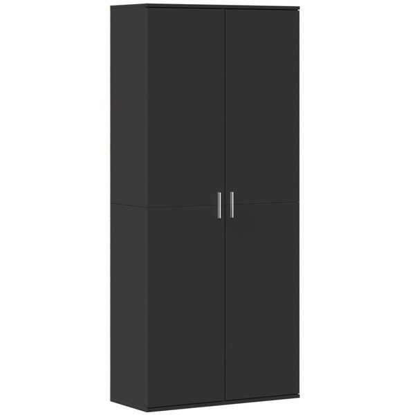 vidaXL Buffet haut noir 80x35x180 cm bois d'ingénierie
