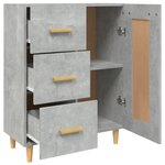 vidaXL Buffet Gris béton 69 5x34x90 cm Bois d'ingénierie