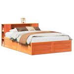 vidaXL Cadre de lit sans matelas cire marron 120x200cm bois pin massif