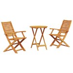 vidaXL Ensemble bistro pliant 3 Pièces Marron Bois d'Acacia Massif