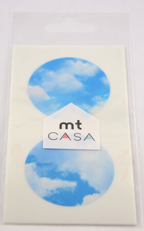 Masking Tape MT Casa Seal Sticker rond en washi ciel - blue sky