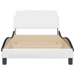 vidaXL Cadre de lit sans matelas blanc et noir 100x200 cm similicuir