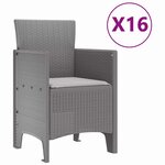 vidaXL Ensemble de salle à manger pour jardin 17 Pièces Gris clair