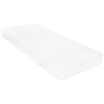 vidaXL Lit avec matelas et éclairage USB Violet Tissu 90x200 cm