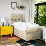 vidaXL Sommier à lattes de lit et matelas Crème 90x190 cm Tissu