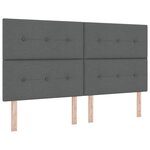 vidaXL Lit à ressorts avec matelas Gris foncé  180x200 cm en tissu