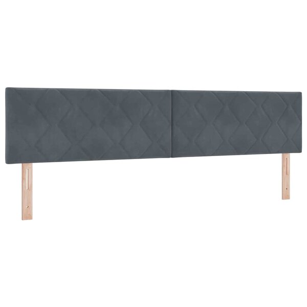 vidaXL Tête de Lit LED Geometric Manuel Gris foncé 200 cm Velours