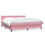 vidaXL Sommier à lattes de lit avec matelas rose 180x210 cm velours