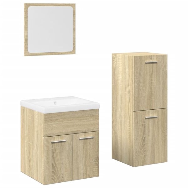 vidaXL Ensemble de meubles de salle de bain 4 Pièces chêne sonoma