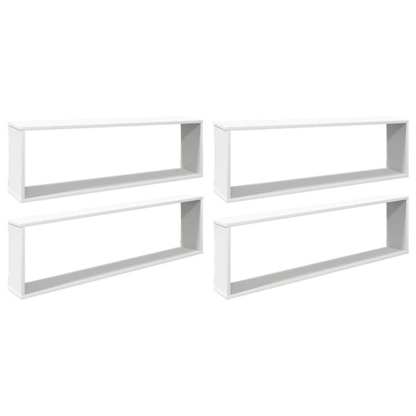 vidaXL Étagères cube murales 4 Pièces Blanc 100x15x30cm bois d'ingénierie