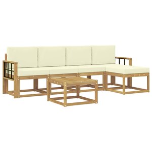 vidaXL Ensemble de canapés d'extérieur 6 pc Blanc et crème