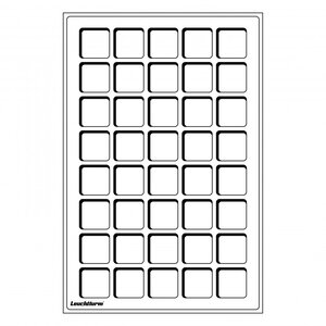 Plateaux numismatiques Leuchtturm format L à 40 cases carrées.