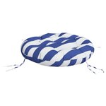 vidaXL Coussin rond rayure bleue/blanche Ø 60 x11 cm tissu oxford