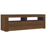 vidaXL Meuble TV avec lumières LED chêne marron 120x35x40 cm