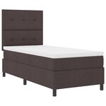 vidaXL Lit à ressorts avec matelas et LED - Marron foncé  100 x 200 cm  Tissu