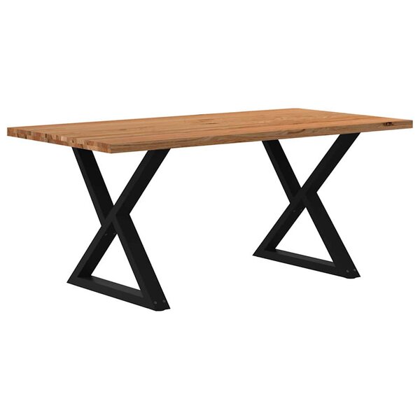 vidaXL Table à manger marron clair bois de chêne massif rectangulaire
