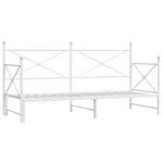 vidaXL Lit de jour avec lit gigogne sans matelas blanc 90x200 cm acier