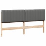 vidaXL Tête de lit capitonnée Marron et gris clair 180 cm Pin massif
