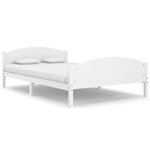 vidaXL Cadre de lit Blanc Bois de pin massif 160x200 cm