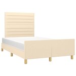 vidaXL Cadre de lit avec tête de lit crème 120x190 cm tissu