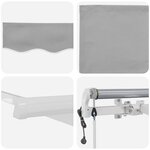 vidaXL Auvent Rétractable 400 × 350 cm Gris clair