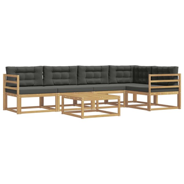 vidaXL Ensemble de canapés d'extérieur 6 pc Blanc et anthracite