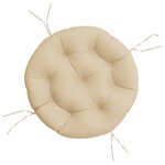 vidaXL Coussin rond beige Ø 60 x11 cm tissu oxford